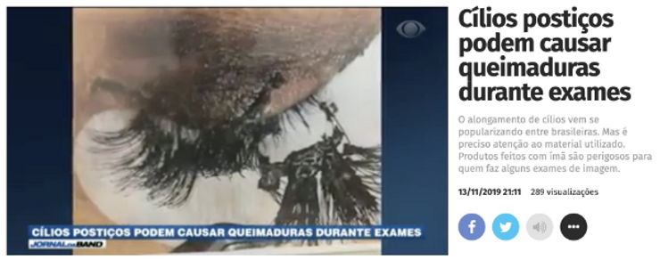 Fake News sobre Cílios Postiços, Queimaduras e Ressonância Magnética - Nota de Esclarecimento do MRI Fake News sobre Cílios Postiços, Queimaduras e Ressonância Magnética - Nota de Esclarecimento do MRI
